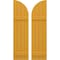 Ekena Millwork Americraft 4-Board (2 Batten) Wood Joined Board-n-Batten Shutters w/ Arch Top, ARW101BQ414X77TUH, PR ARW101BQ414X77TUH - alternate 1